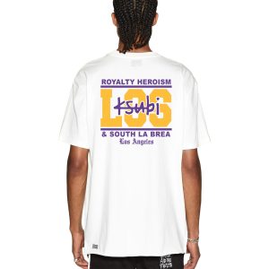 Mens La And The Streets Ss Biggie Tee White Tees