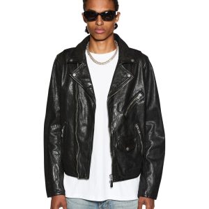 Buy Capitol Leather Jacket Black | Ksubi