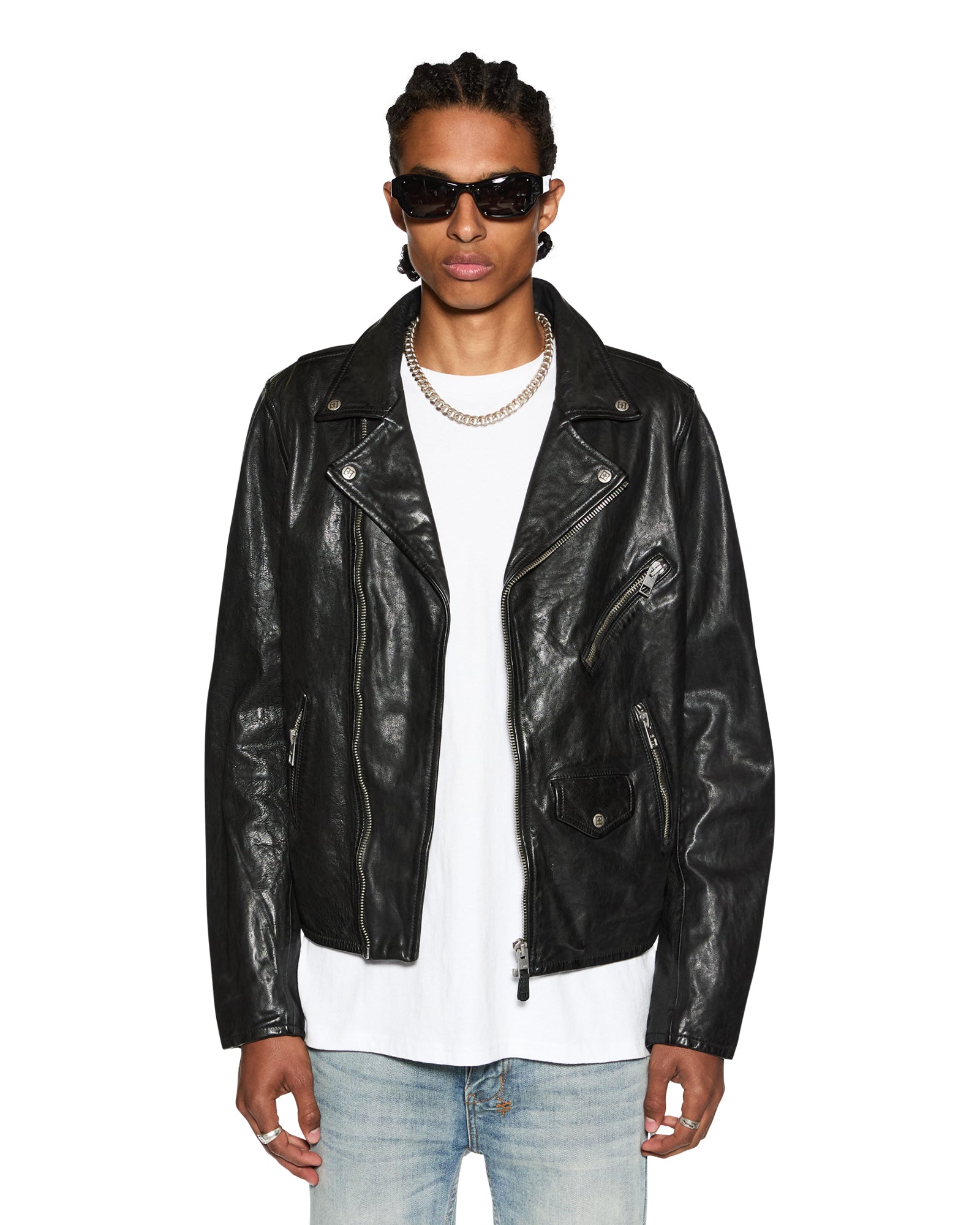 Buy Capitol Leather Jacket Black | Ksubi