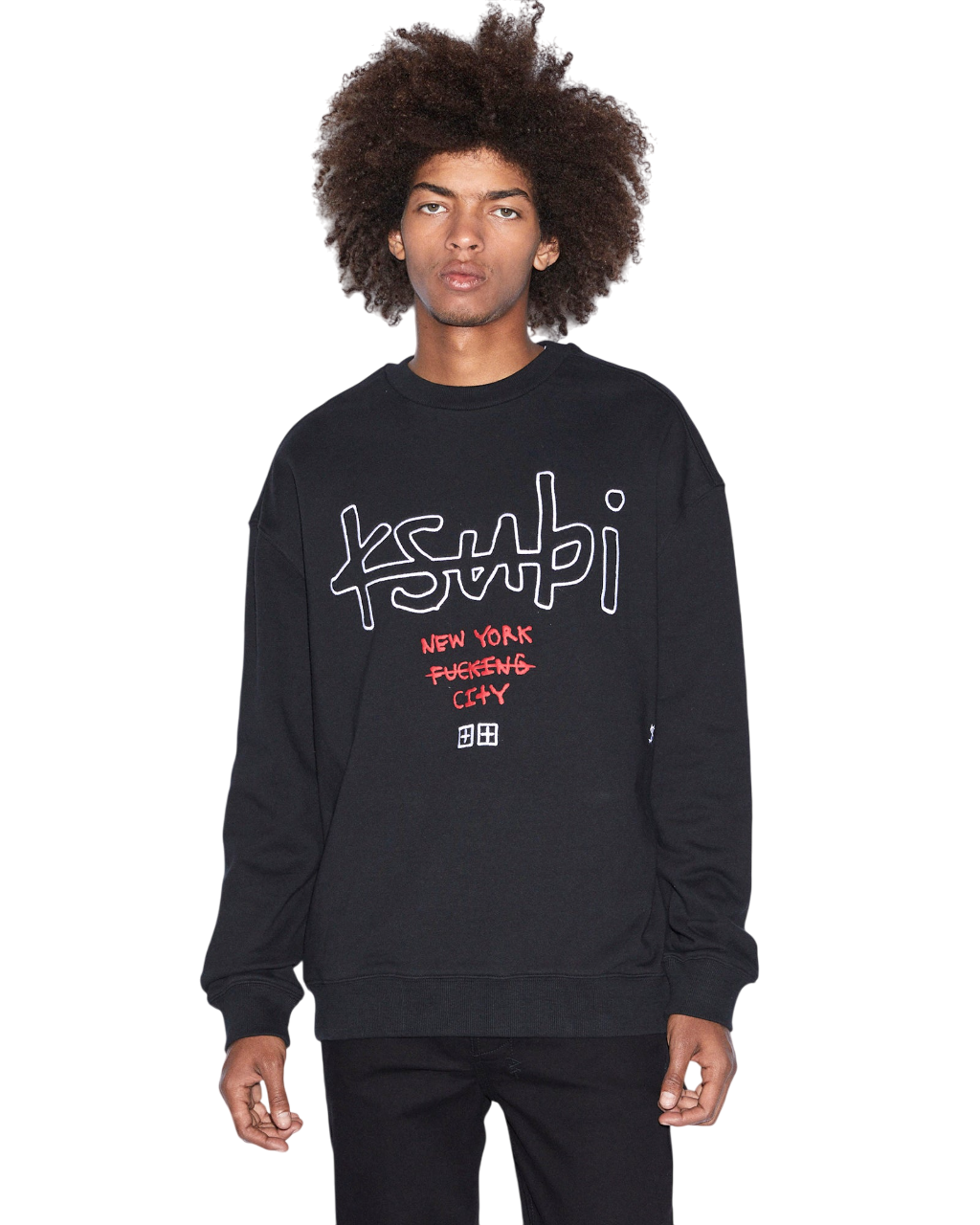 Buy NYC 4x4 Biggie Crew Jet Black | Men's Oversized Crewneck | KSUBI