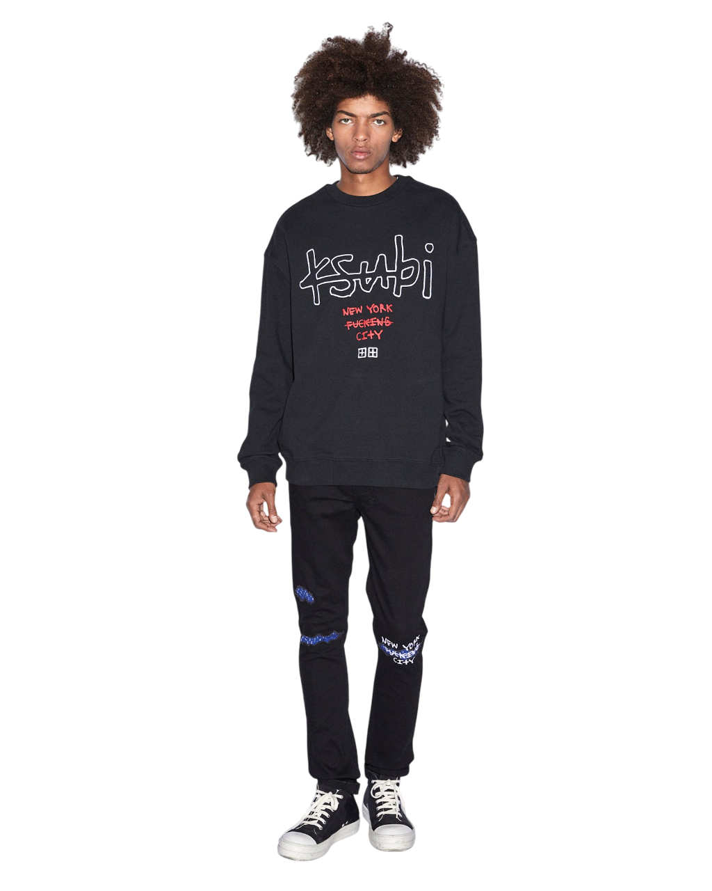 Buy NYC 4x4 Biggie Crew Jet Black | Men's Oversized Crewneck | KSUBI - Image 2