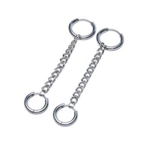 Silver Chainlink Huggies