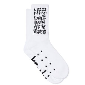 Royalty Crew Ksocks - White/Black Cotton