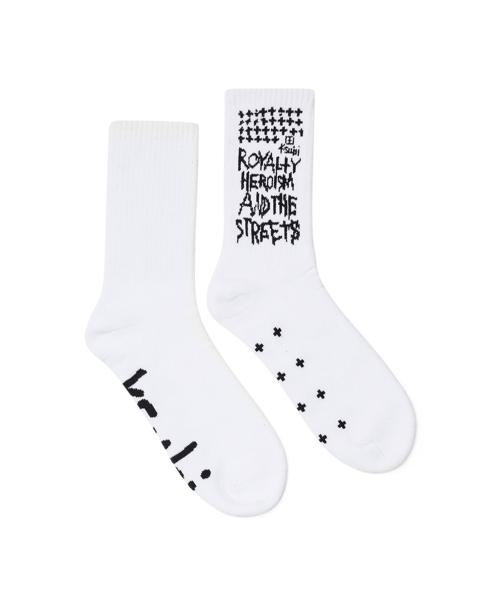Royalty Crew Ksocks - White/Black Cotton - Image 2