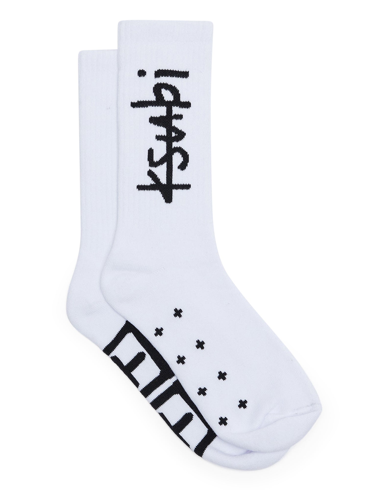1999 Crew Ribbed Socks - White and Black Cotton - Image 3