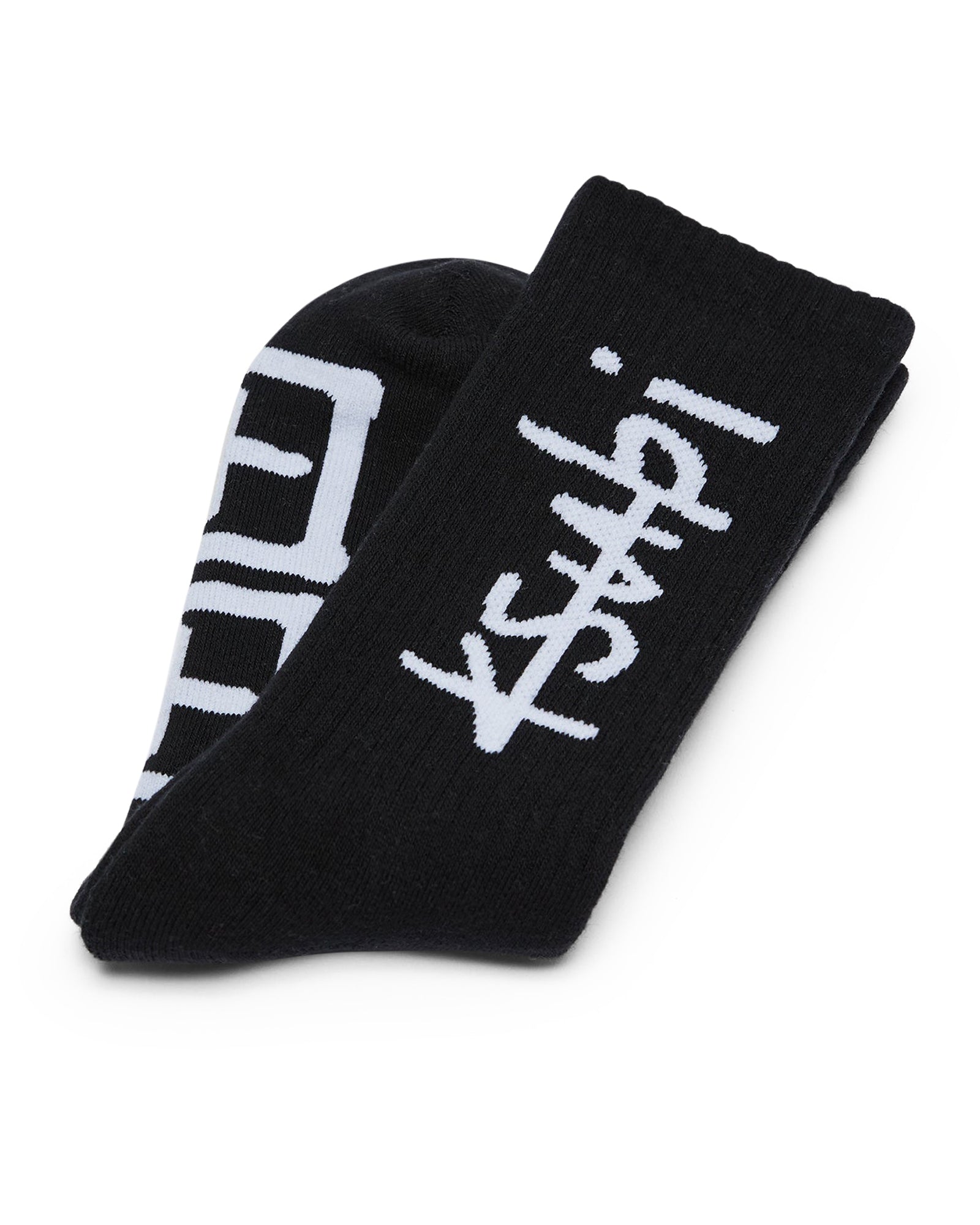 1999 Crew Ribbed Socks - Black Cotton - Image 3