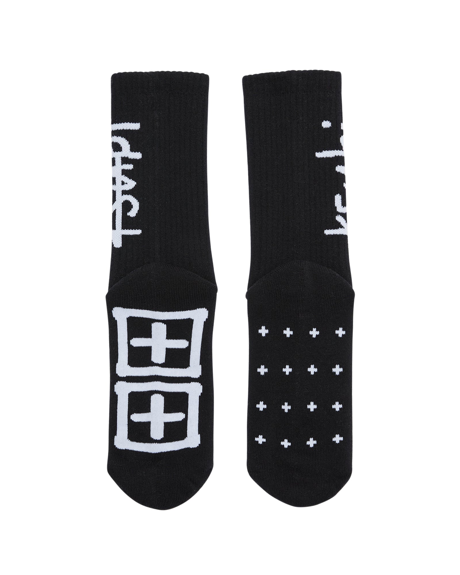 1999 Crew Ribbed Socks - Black Cotton - Image 4