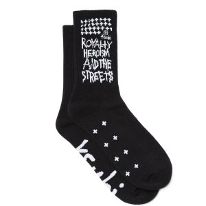 Royalty Crew Ksocks - Black/White Cotton