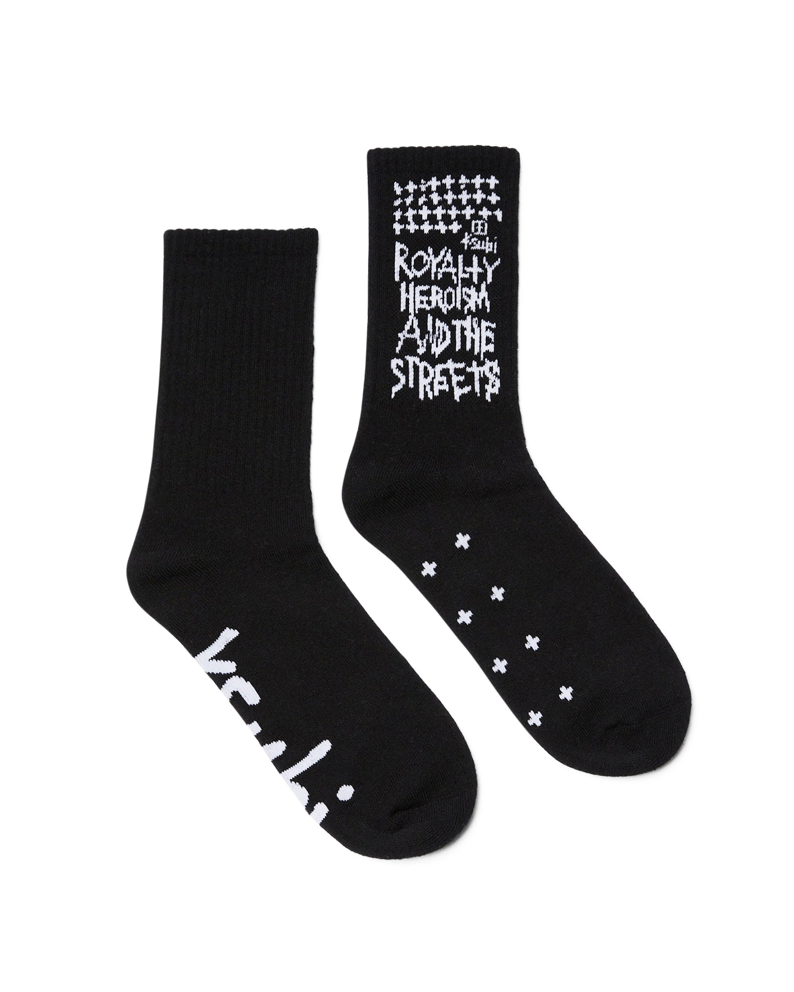 Royalty Crew Ksocks - Black/White Cotton - Image 2