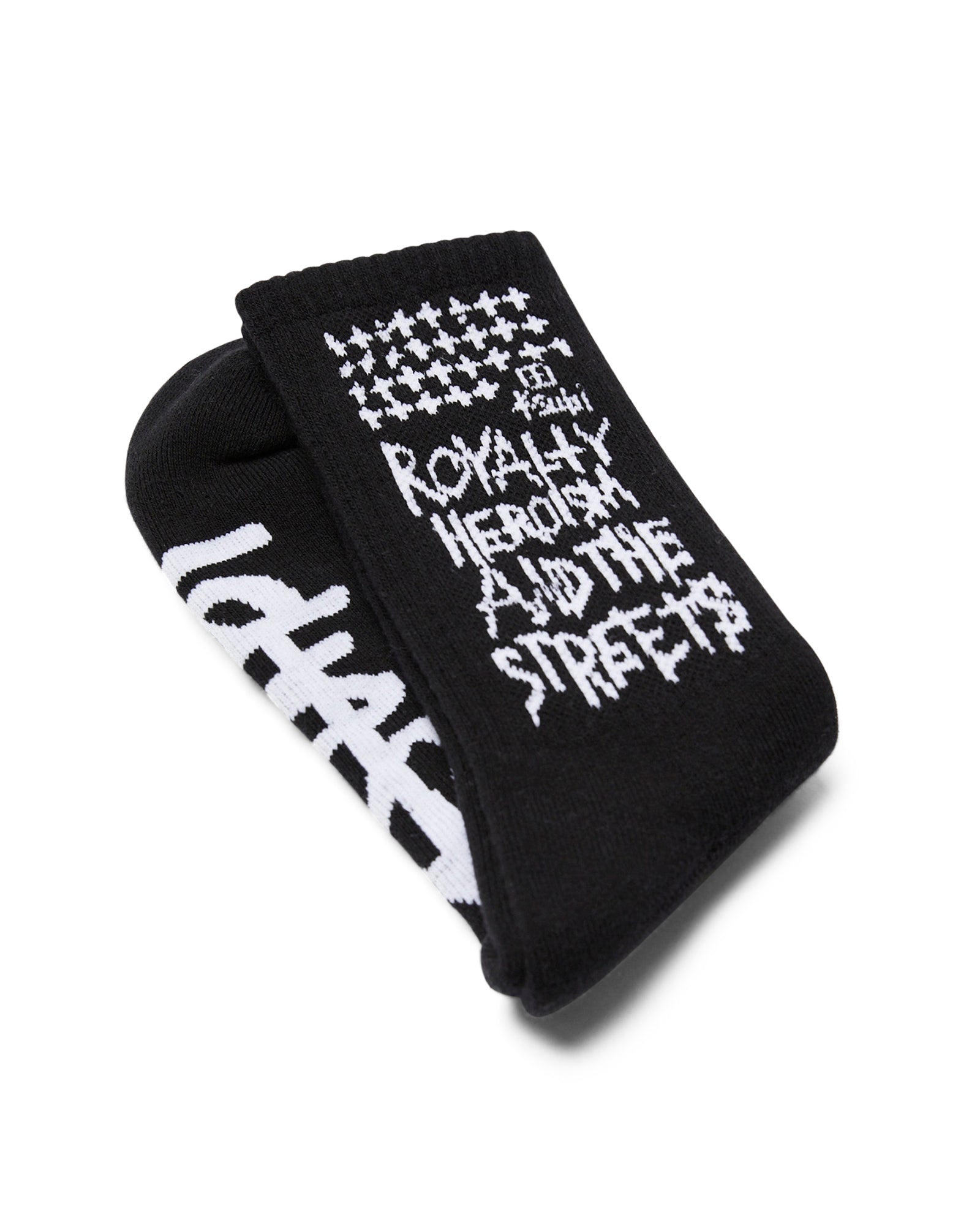Royalty Crew Ksocks - Black/White Cotton - Image 3