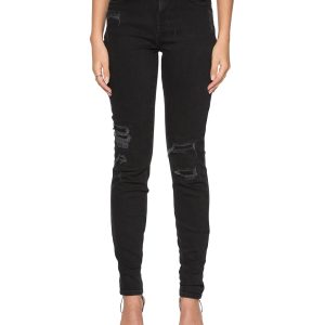 Womens Spray On Xtra Boneyard Black Skinny Denim Jeans