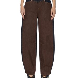 Womens Barrel Jean Original Spliced Barrel Leg Denim Jeans
