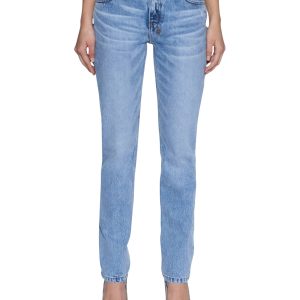 Womens The Moss Jean Mercer Blue Slim Straight Denim Jeans