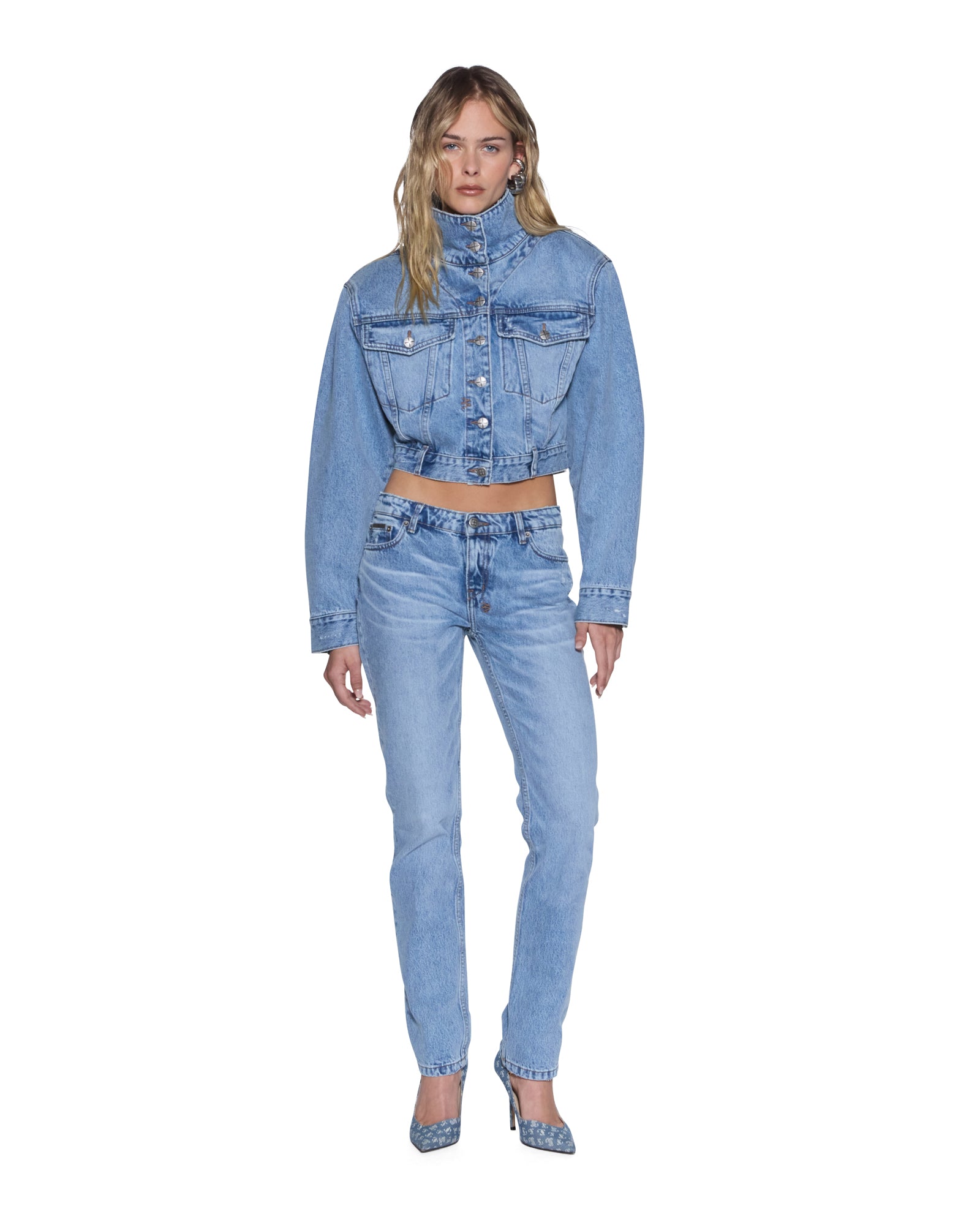 Womens The Moss Jean Mercer Blue Slim Straight Denim Jeans - Image 3