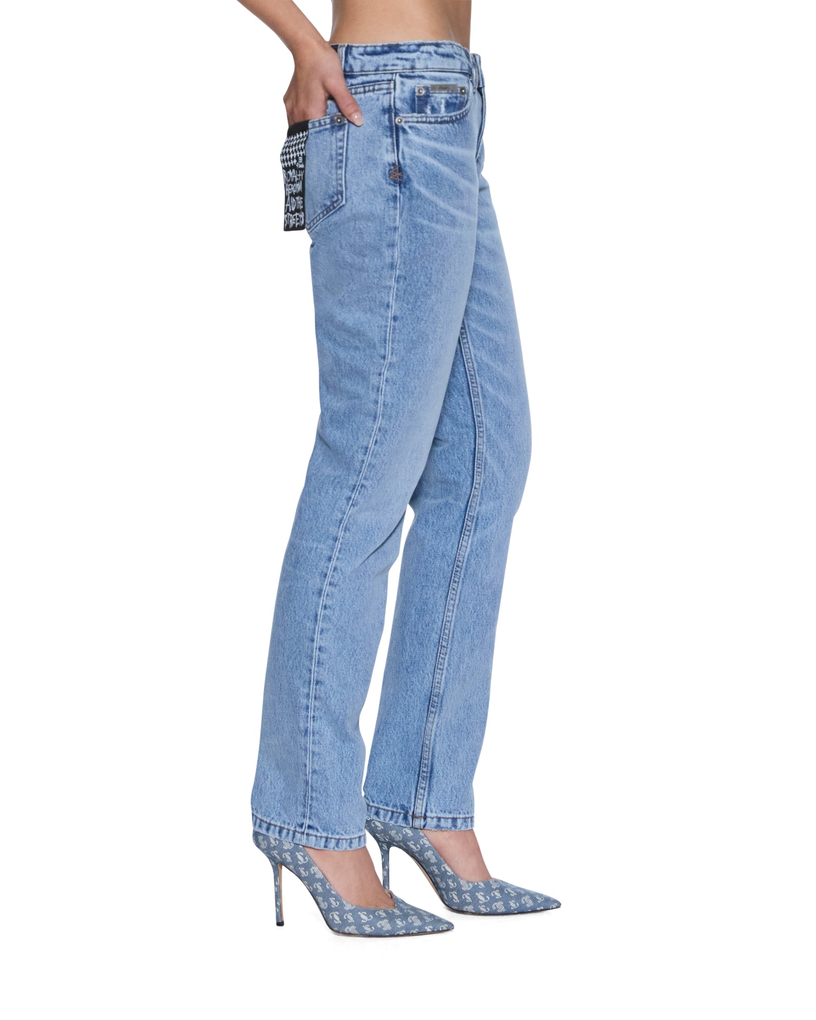 Womens The Moss Jean Mercer Blue Slim Straight Denim Jeans - Image 4