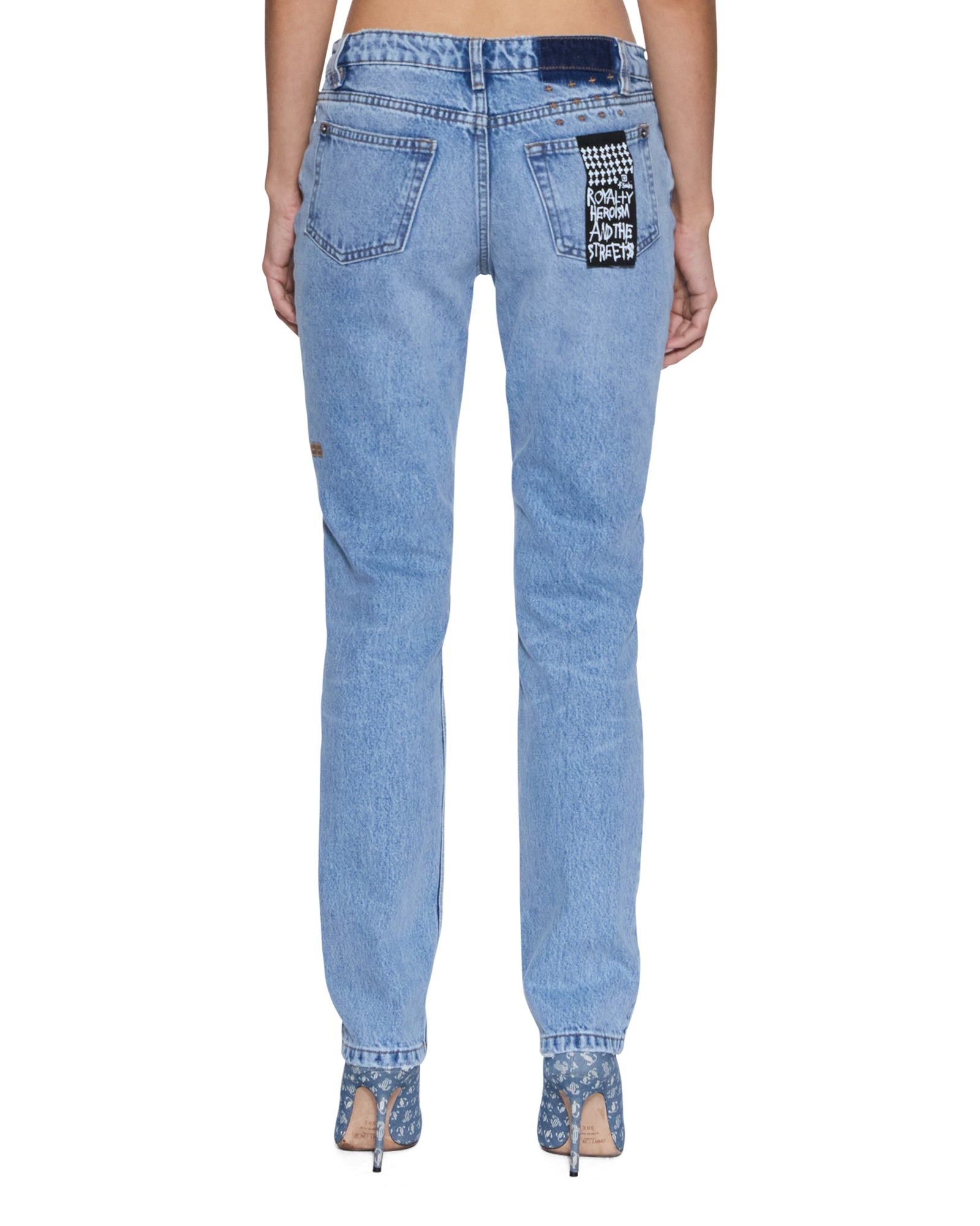 Womens The Moss Jean Mercer Blue Slim Straight Denim Jeans - Image 5