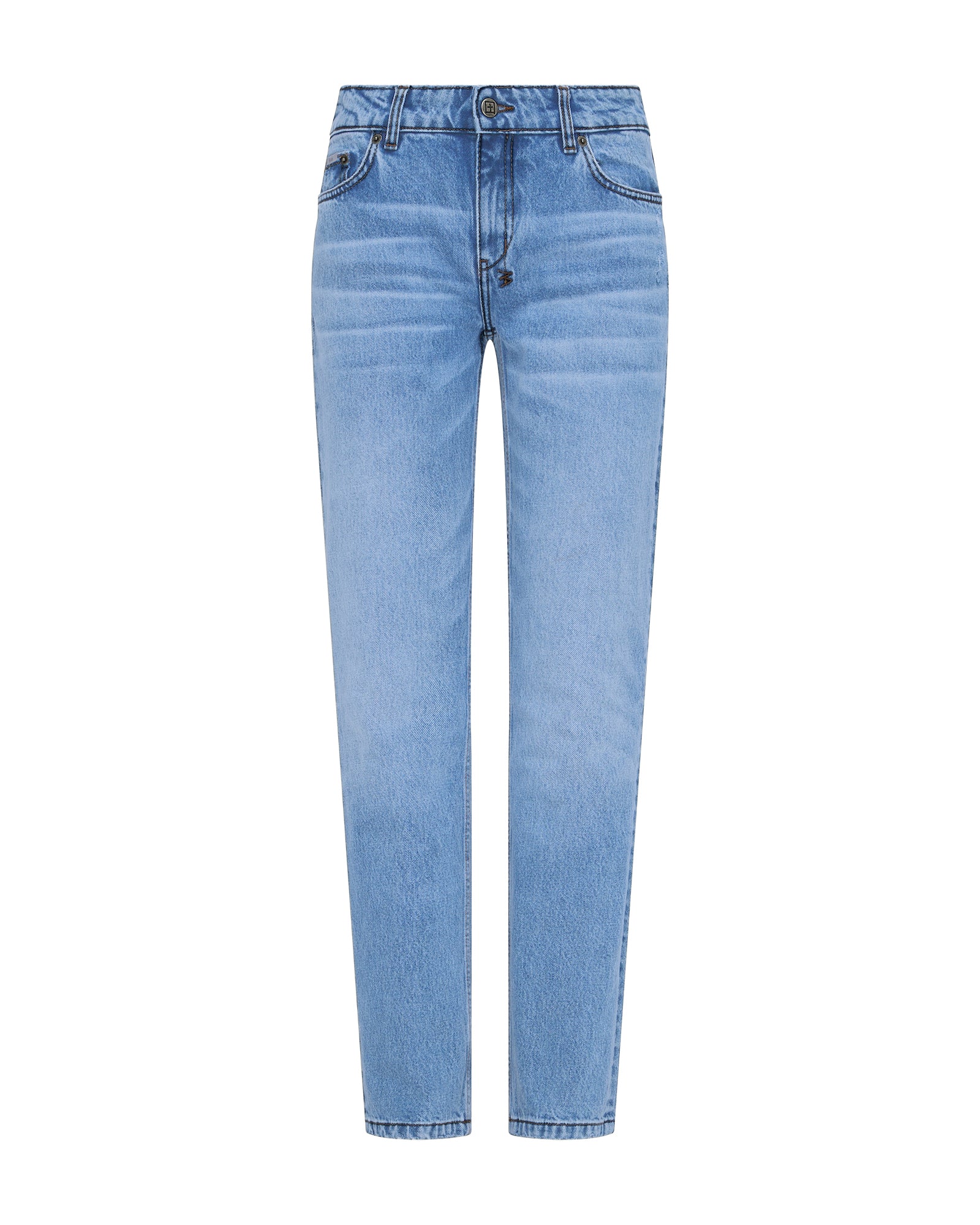 Womens The Moss Jean Mercer Blue Slim Straight Denim Jeans - Image 6