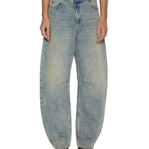 Womens Barrel Jean Folk Barrel Leg Denim Jeans