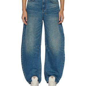 Womens Barrel Texas Blue Barrel Leg Denim Jeans
