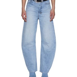 Womens Hi Barrel Jean Cutoff Vapour Barrel Leg Denim Jeans
