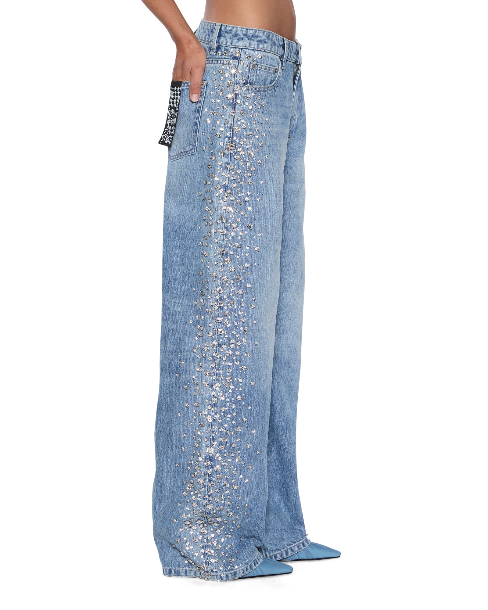 Womens Low Rider Kulture Krystal Relaxed Denim Jeans - Image 3