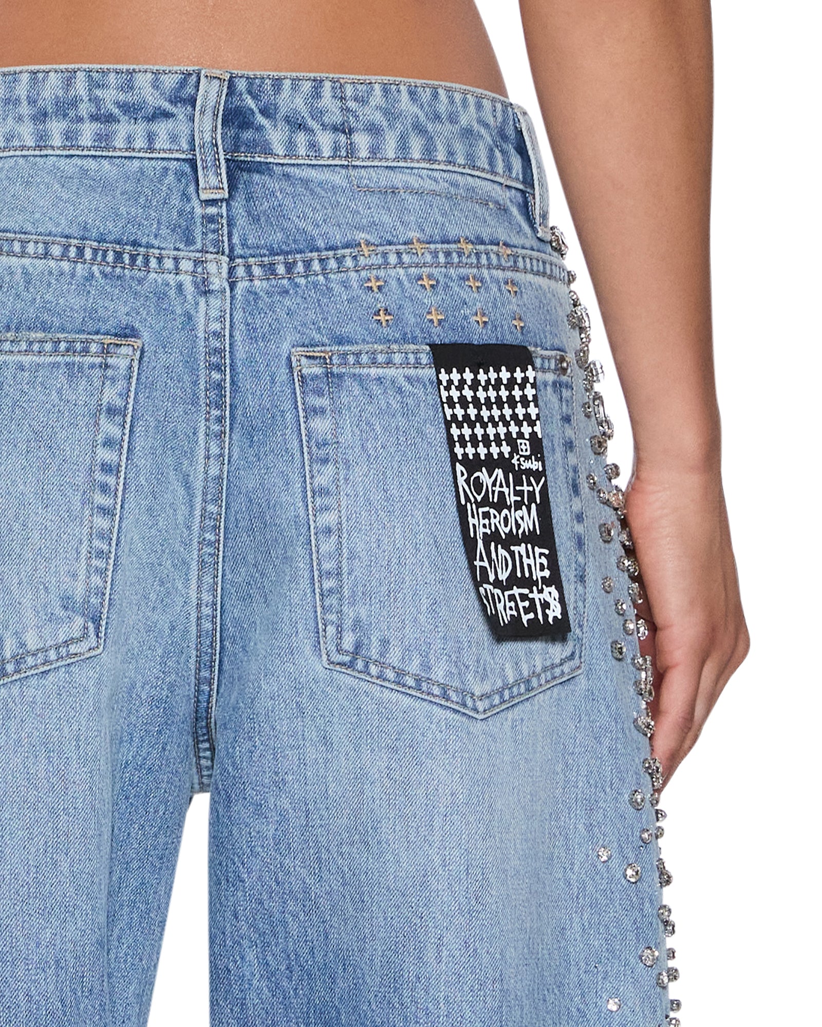 Womens Low Rider Kulture Krystal Relaxed Denim Jeans - Image 4