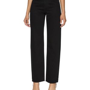 Womens Brooklyn Jet Black Straight Denim Jeans