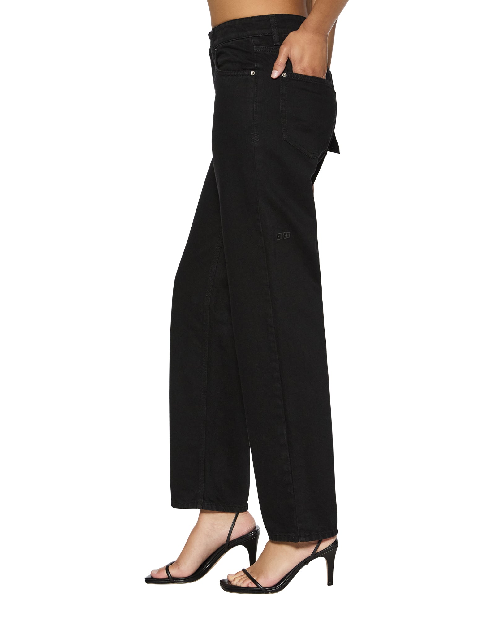 Womens Brooklyn Jet Black Straight Denim Jeans - Image 2