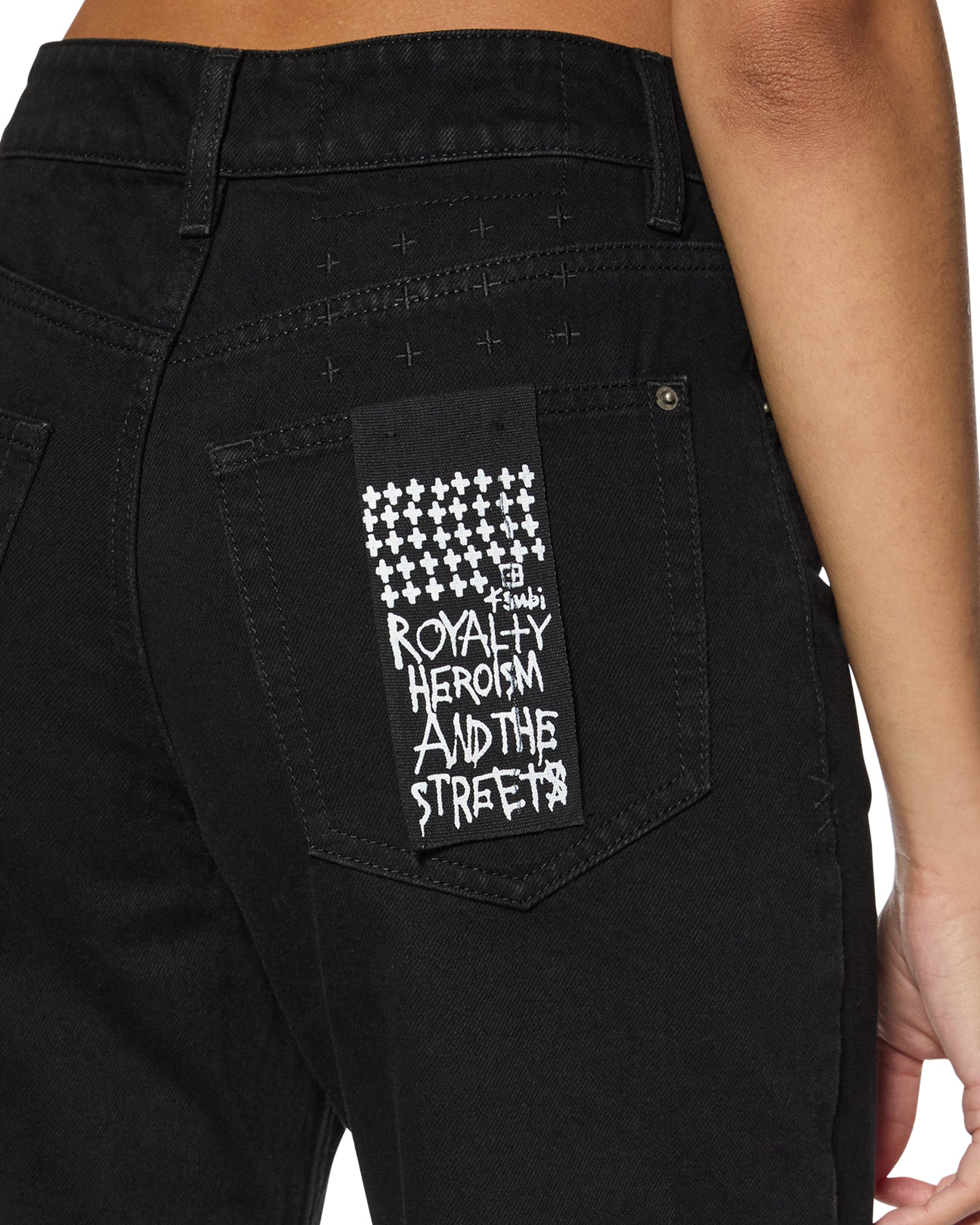 Womens Brooklyn Jet Black Straight Denim Jeans - Image 4