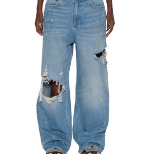 Womens Ksuper Surge Trashed Baggy Denim Jeans
