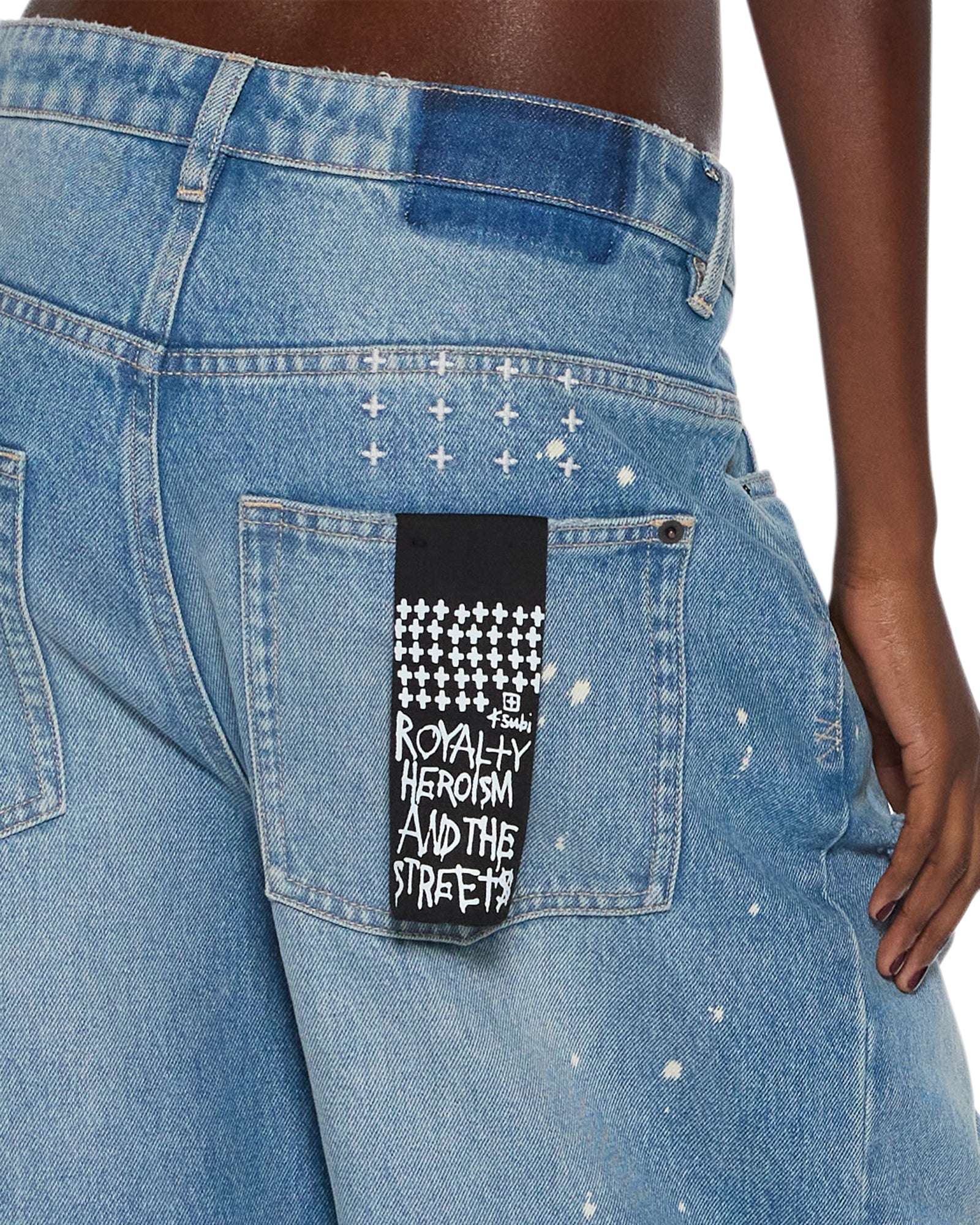 Womens Ksuper Surge Trashed Baggy Denim Jeans - Image 5