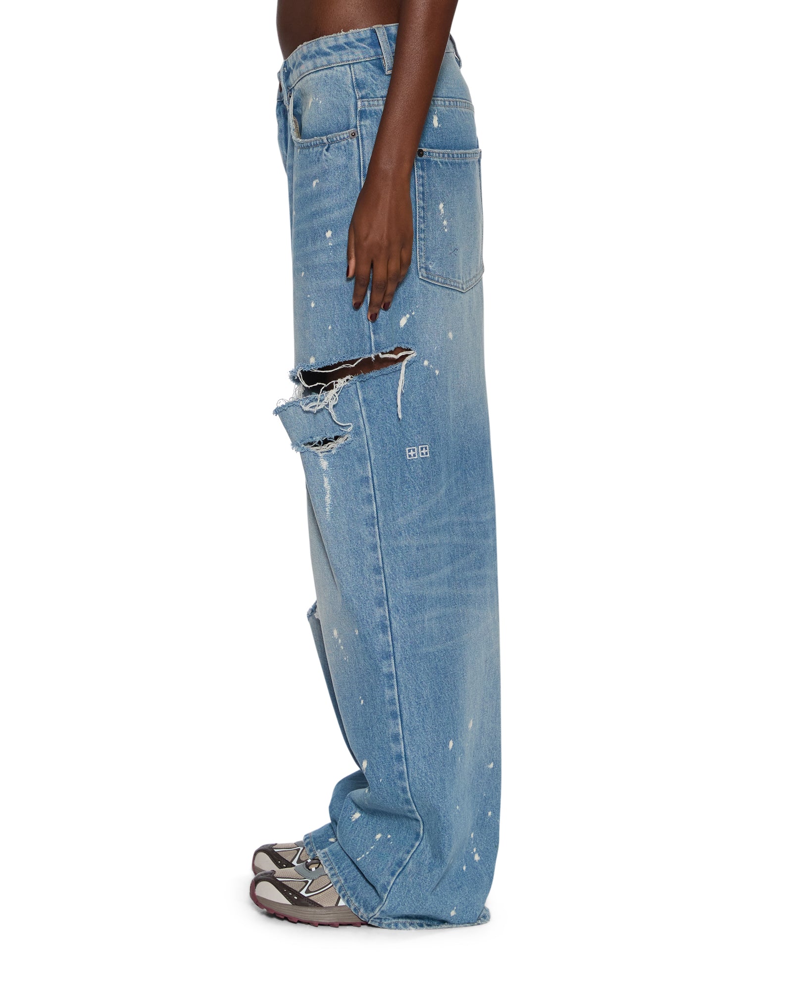 Womens Ksuper Surge Trashed Baggy Denim Jeans - Image 6
