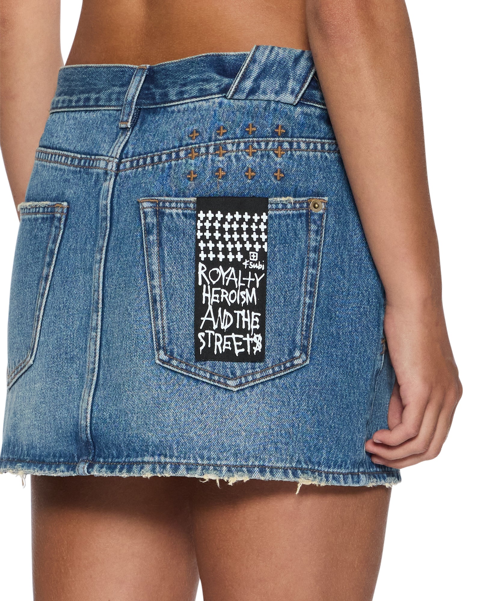 Womens Low Rider Mini Flip Aged Skirts - Image 3