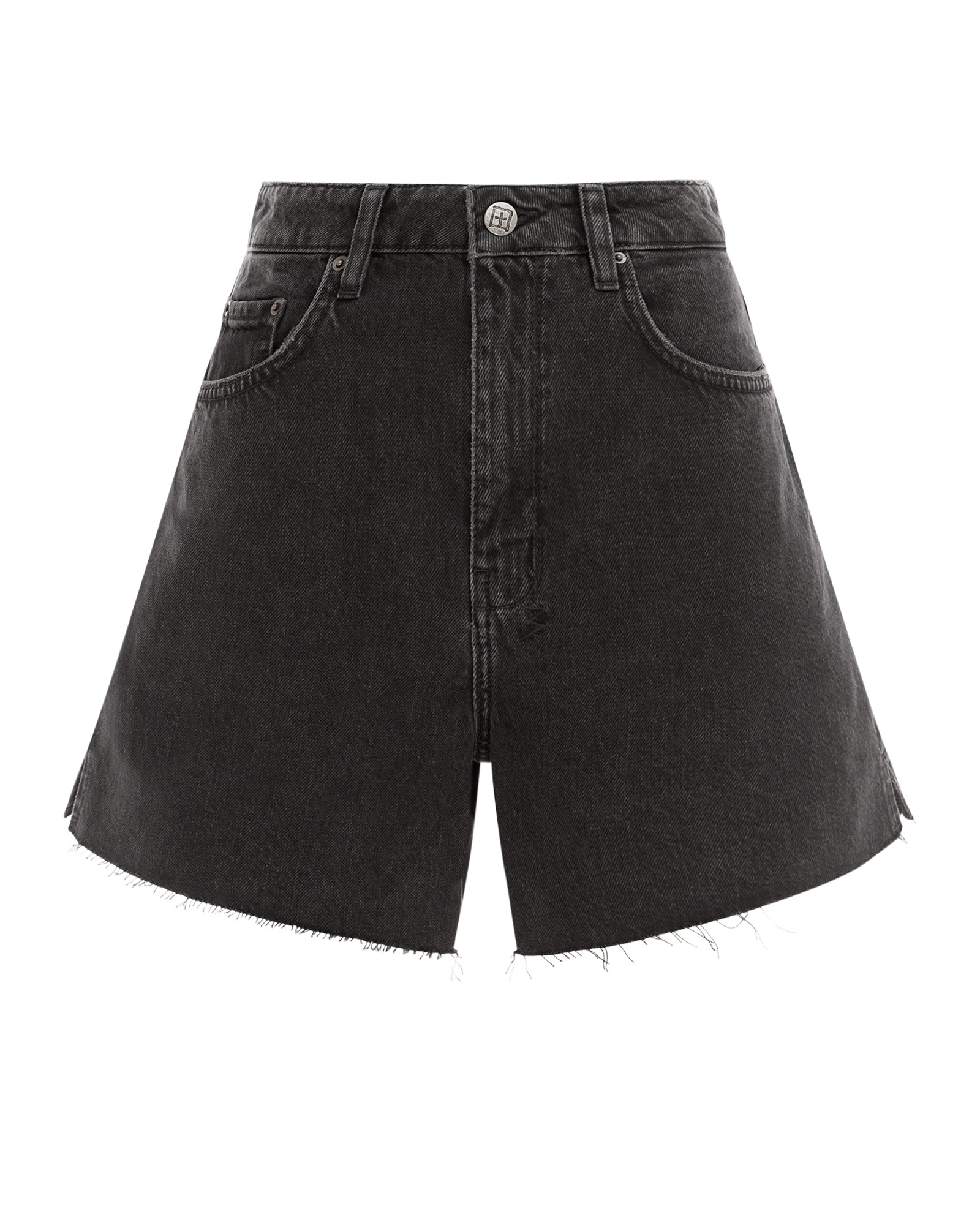 Womens Hi Line Short Washed Black Walkshorts - Image 5