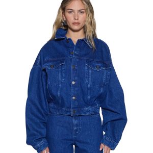 Womens Relax Trucker Jacket Marine Jackets