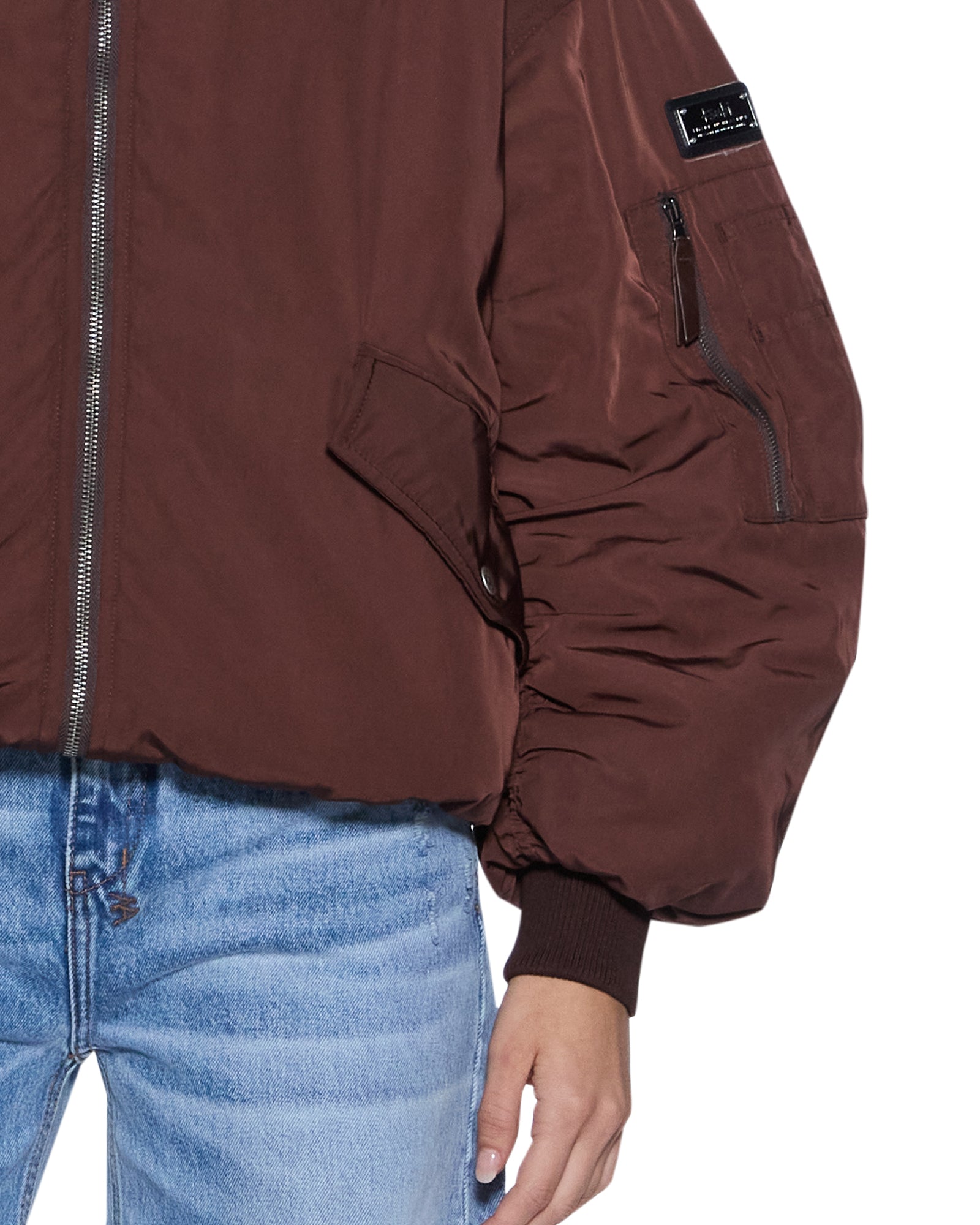 Womens Pilot Bomber Chocolate Jackets - Image 3
