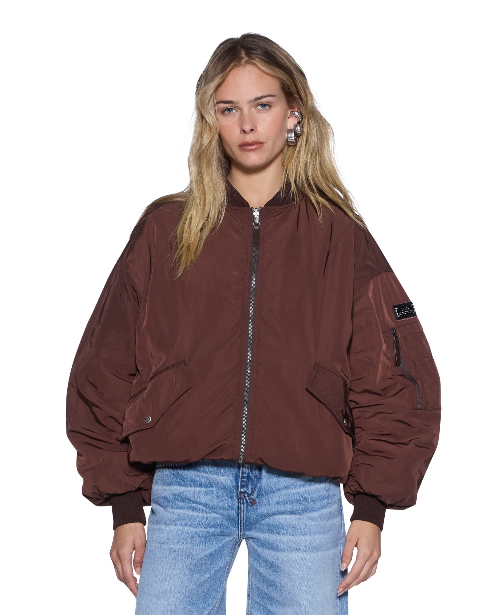 Womens Pilot Bomber Chocolate Jackets - Image 4