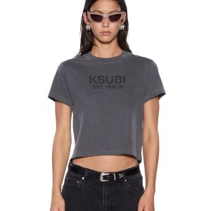 Womens Shrunken Ss Tee Charcoal Tees