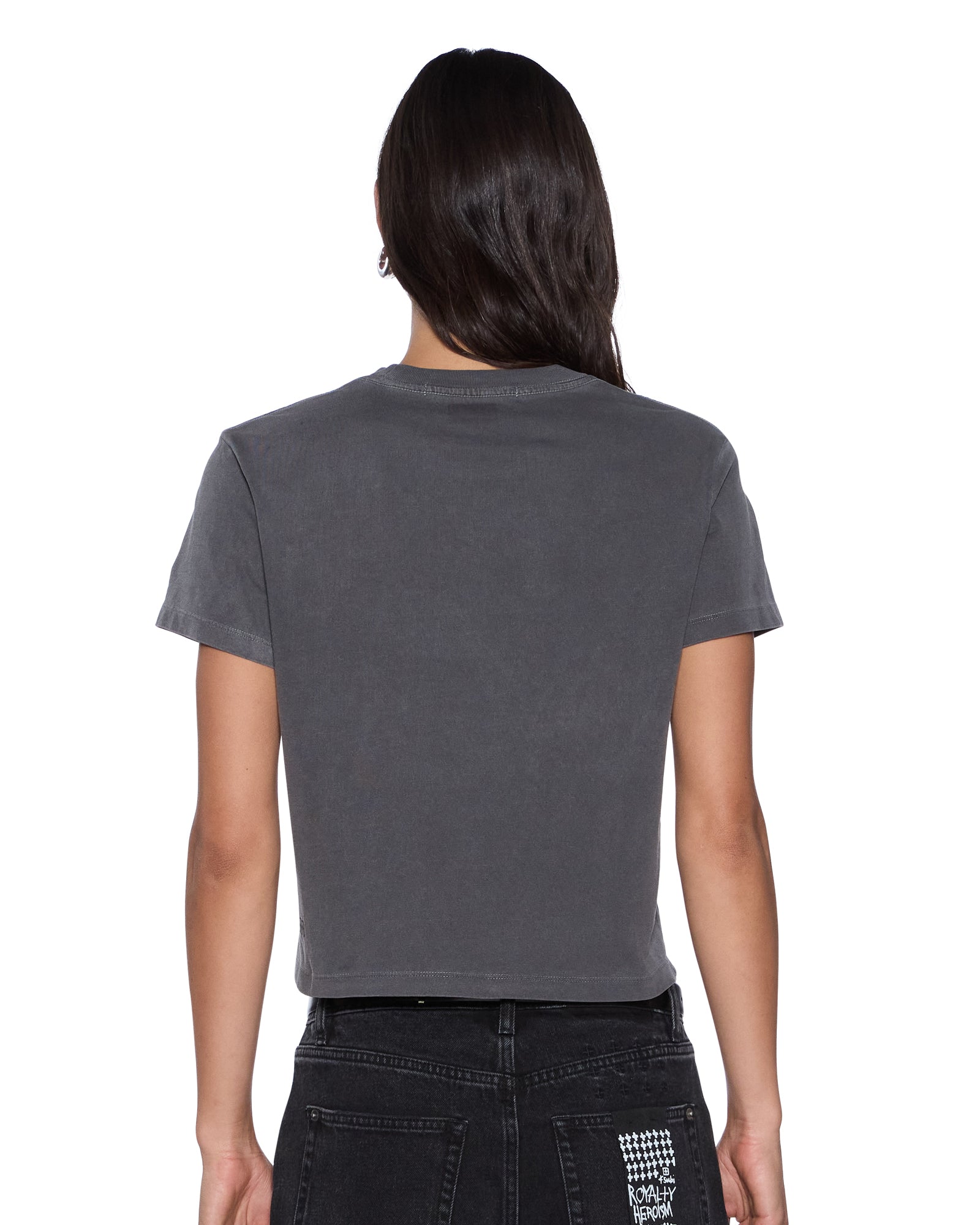 Womens Shrunken Ss Tee Charcoal Tees - Image 4