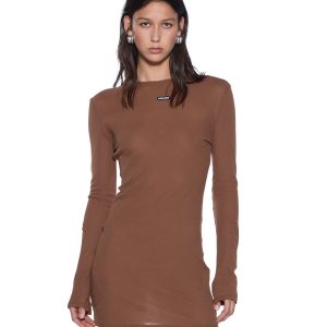 Womens Crawford Ls Mini Dress Chocolate Dresses