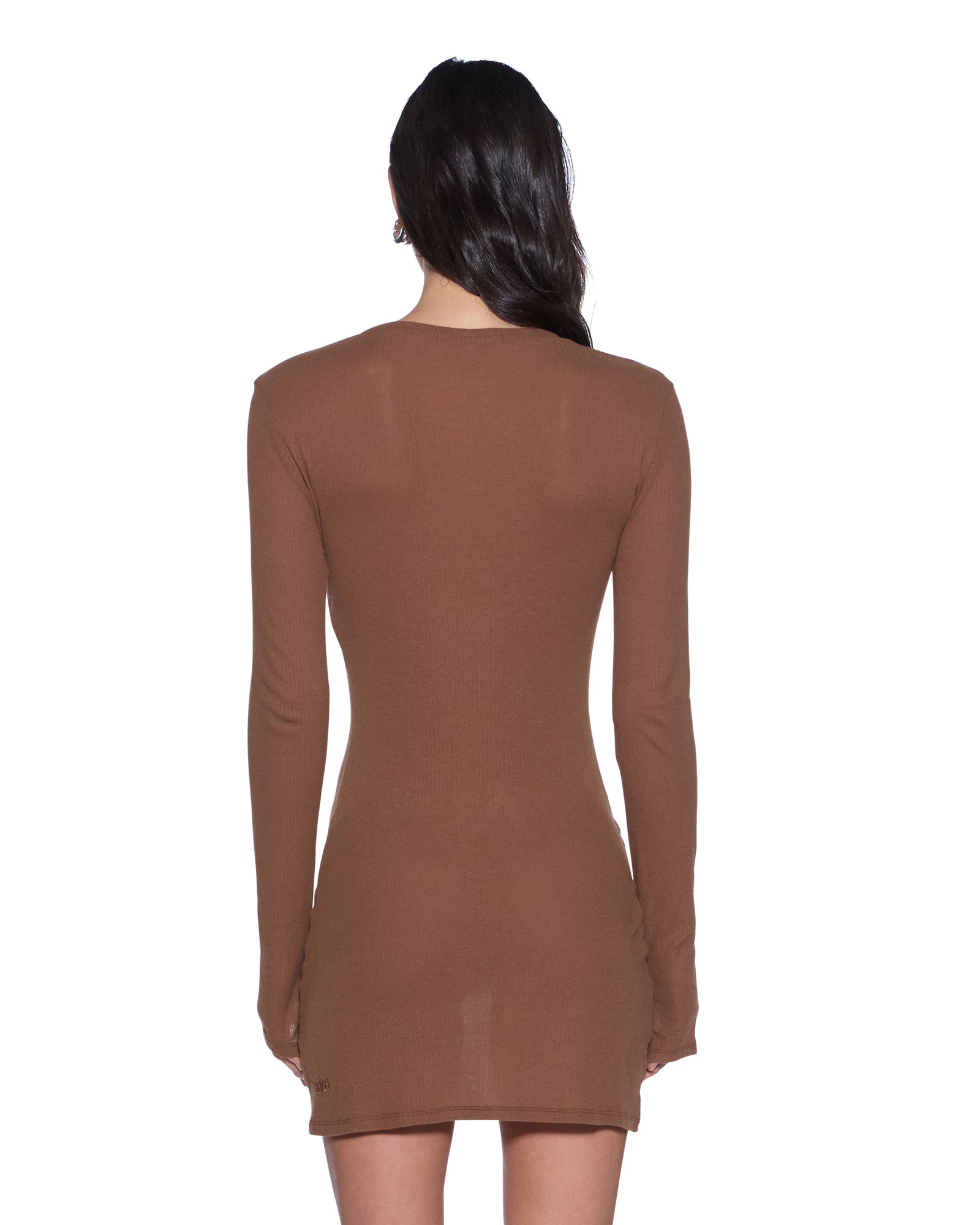 Womens Crawford Ls Mini Dress Chocolate Dresses - Image 4