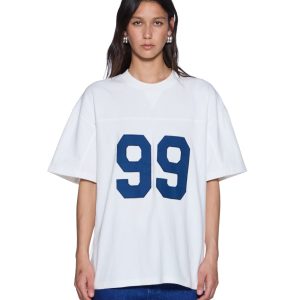Womens 99 Jersey Boyfriend Ss Tee Vintage White Tees