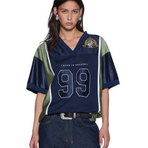 Womens Playoff Ss Jersey Navy Fashion Tops