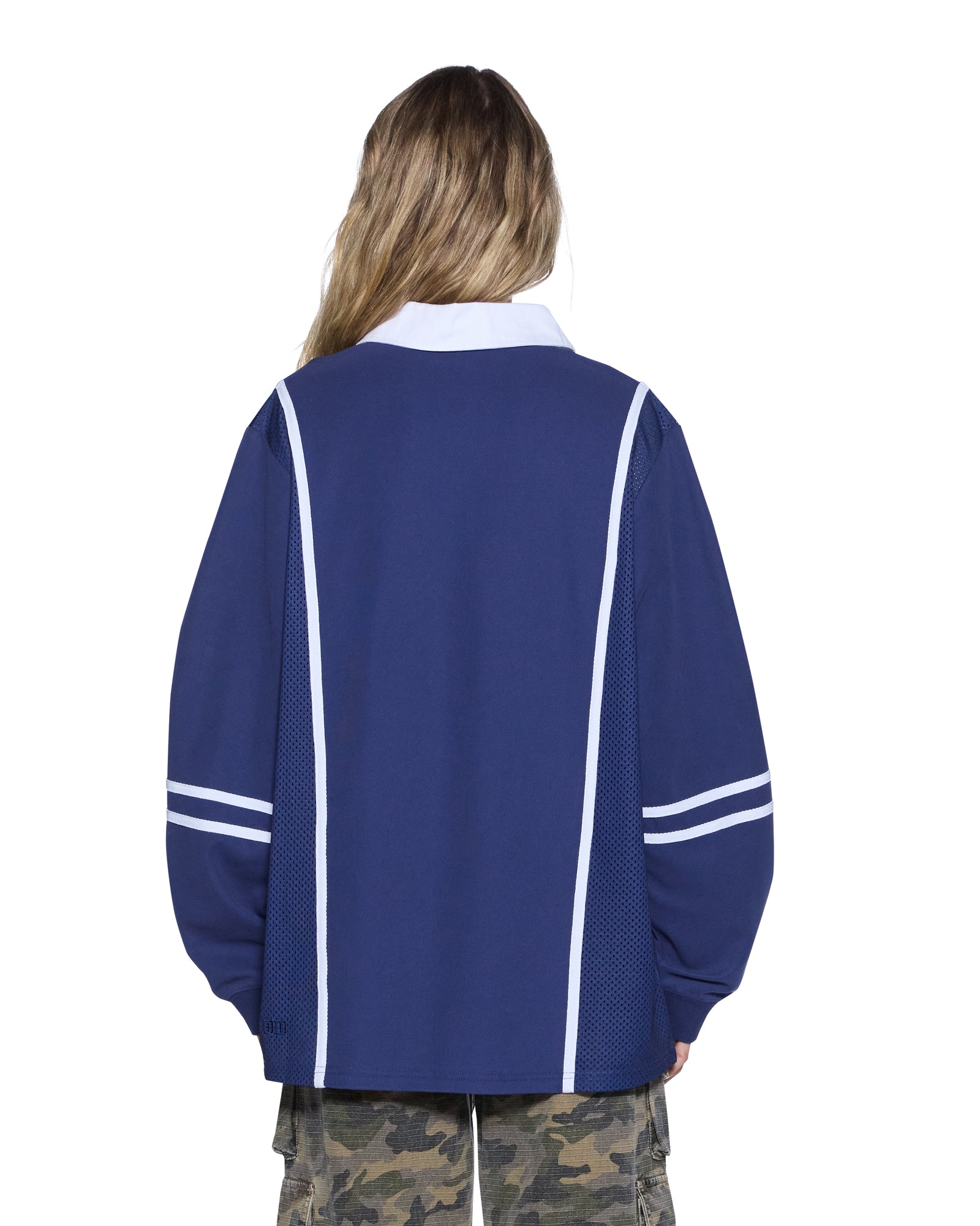 Womens Playoff Ls Polo Jersey Navy Fashion Tops - Image 5