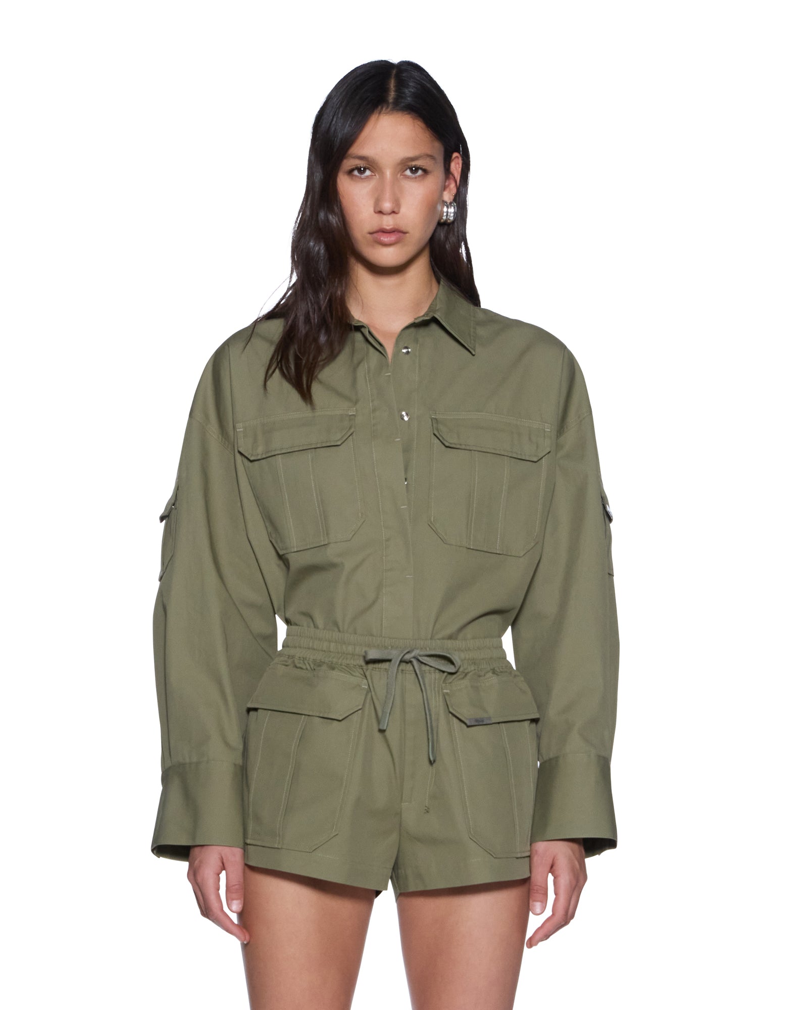 Womens Astra Ls Cargo Shirt Khaki Shirts - Image 4