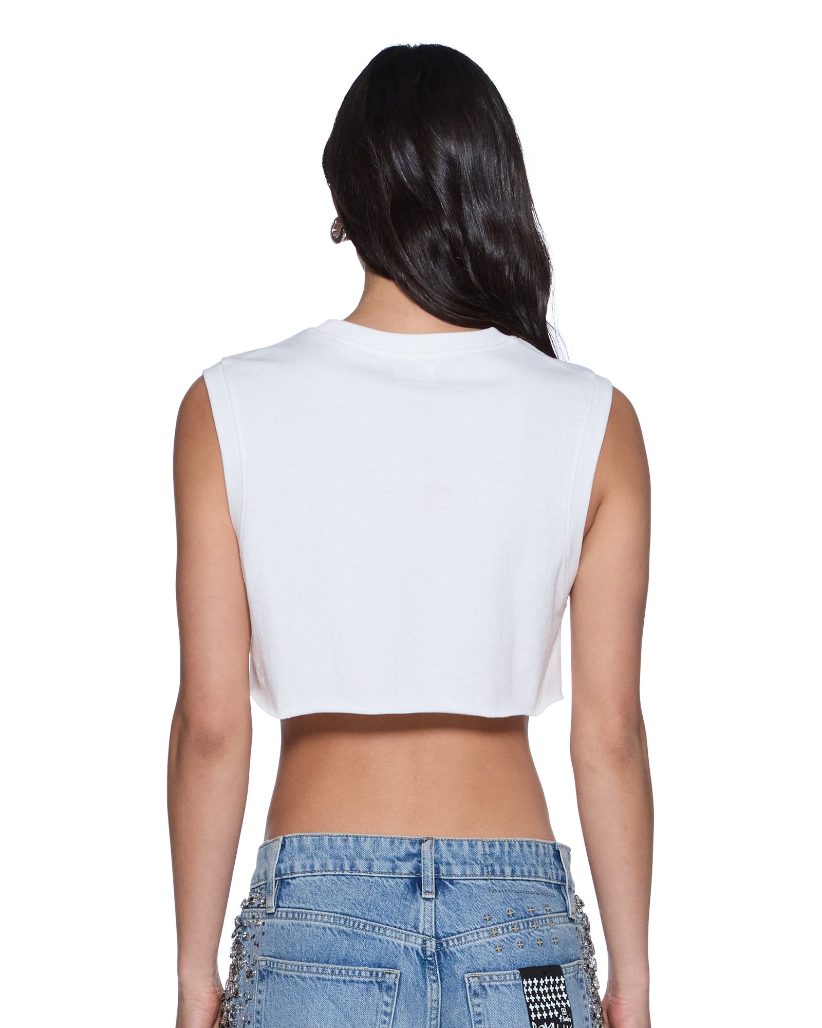 Womens Labels Crop Tank White Tees - Image 4