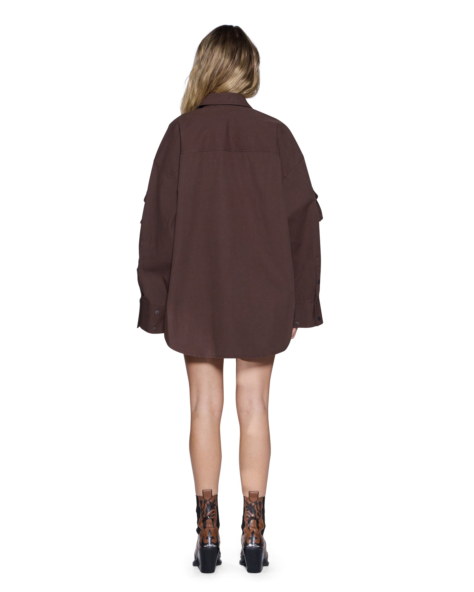 Womens Astra Ls Cargo Shirt Chocolate Shirts - Image 5
