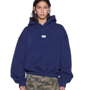 Womens Slouch Hoodie Navy Fleece
