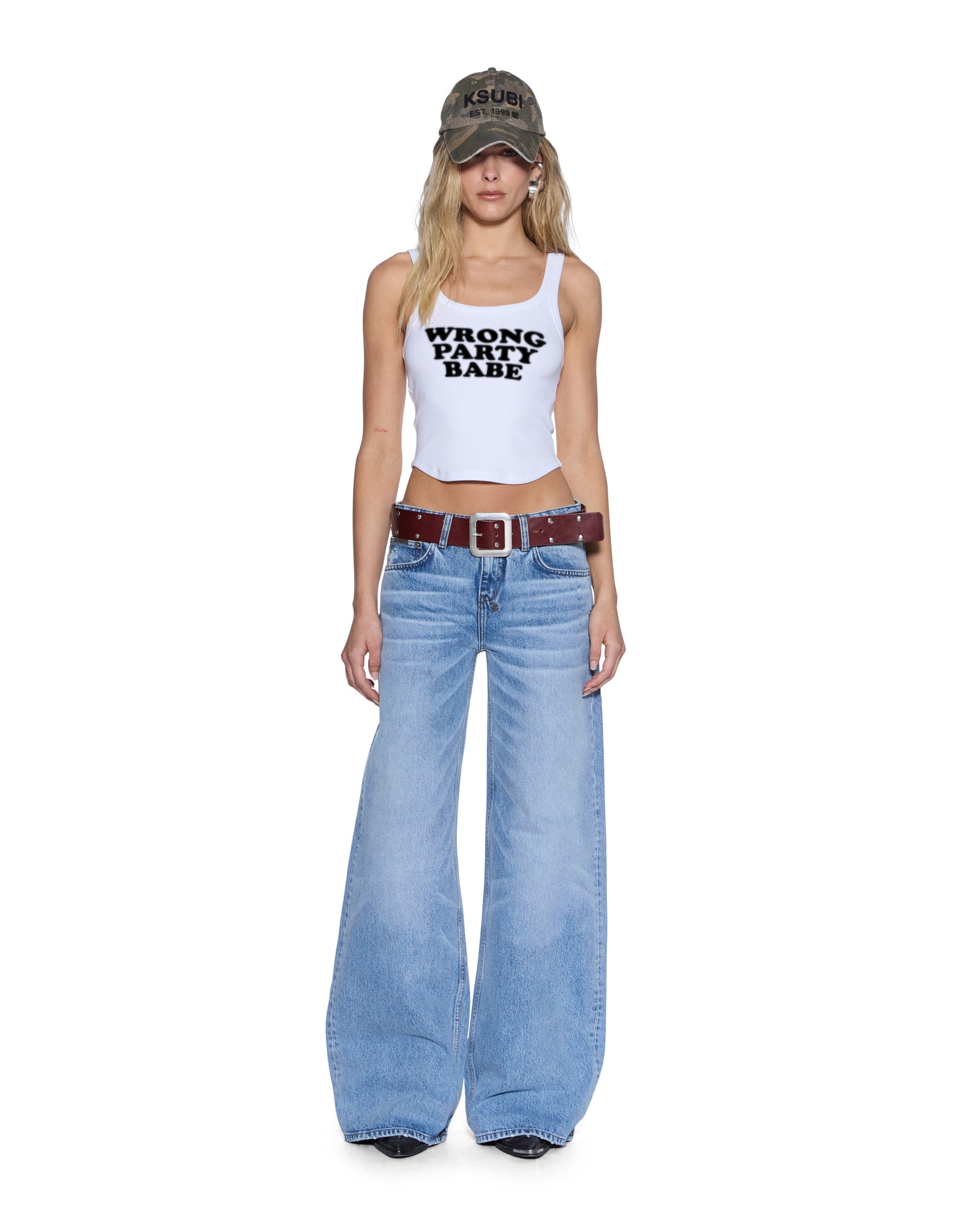 Womens Slogan Chloe Tank White Fashion Tops - Image 2