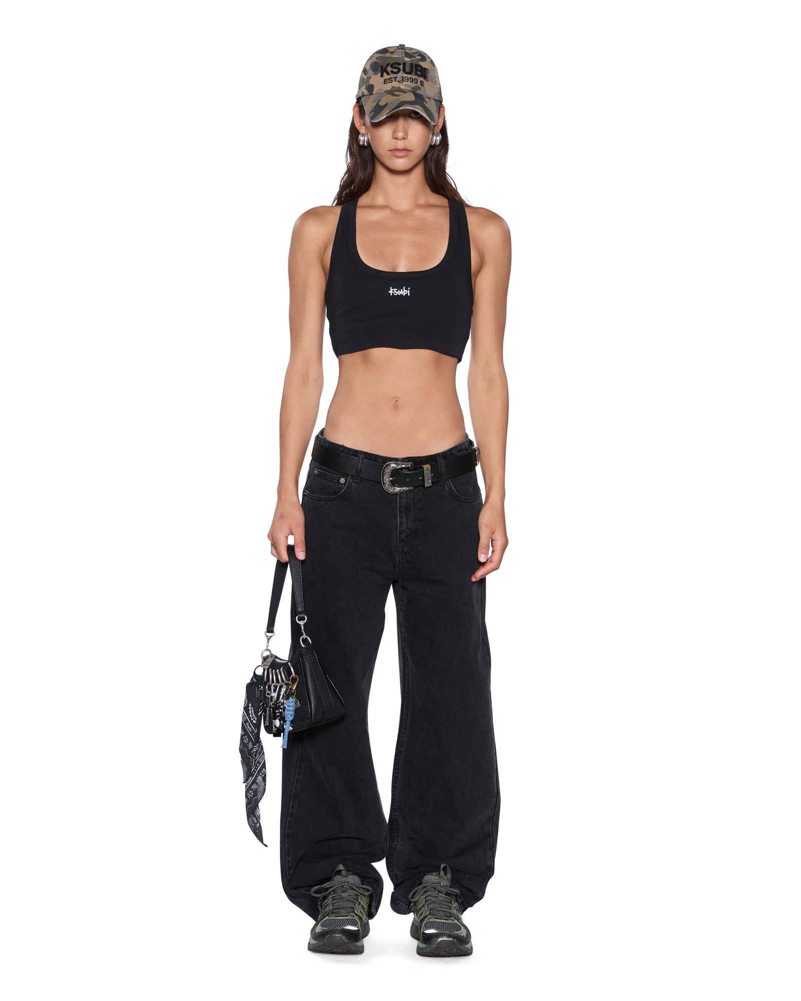 Womens 1999 Origin Cropped Tank Black Tees - Image 2